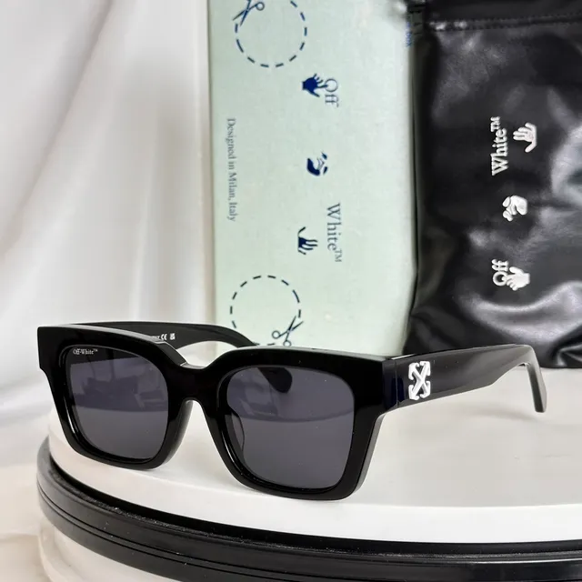Off-White Oversized Square Translucent Blue Sunglasses 9