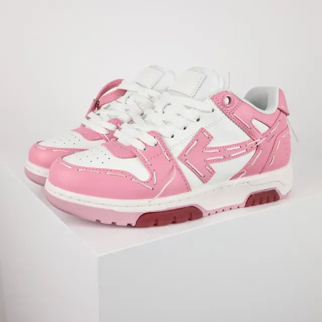 Off-White Pink Industrial-Stitched Arrow-Logo Overlay Lifestyle Sneakers 2