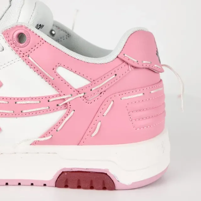 Off-White Pink Industrial-Stitched Arrow-Logo Overlay Lifestyle Sneakers 4