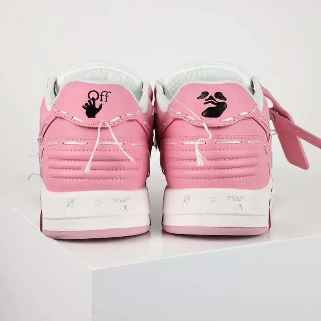 Off-White Pink Industrial-Stitched Arrow-Logo Overlay Lifestyle Sneakers 8