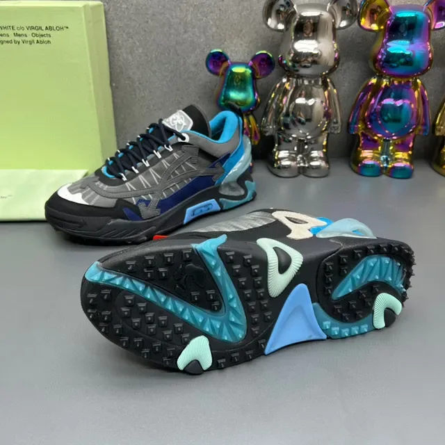 Off-White Runner Black Blue Gray Chunky Sneakers 3