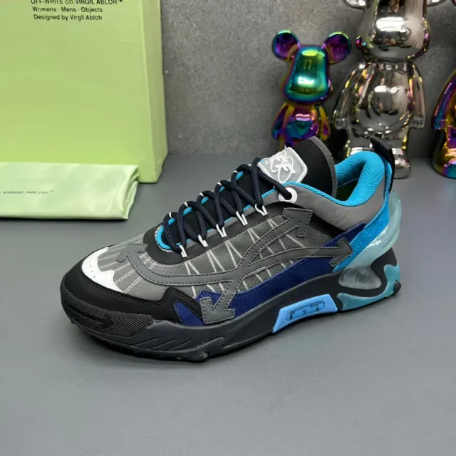 Off-White Runner Black Blue Gray Chunky Sneakers 5
