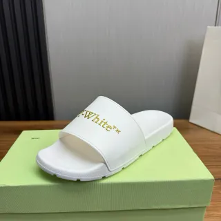 Off-White Slide White Gold Logo Slippers