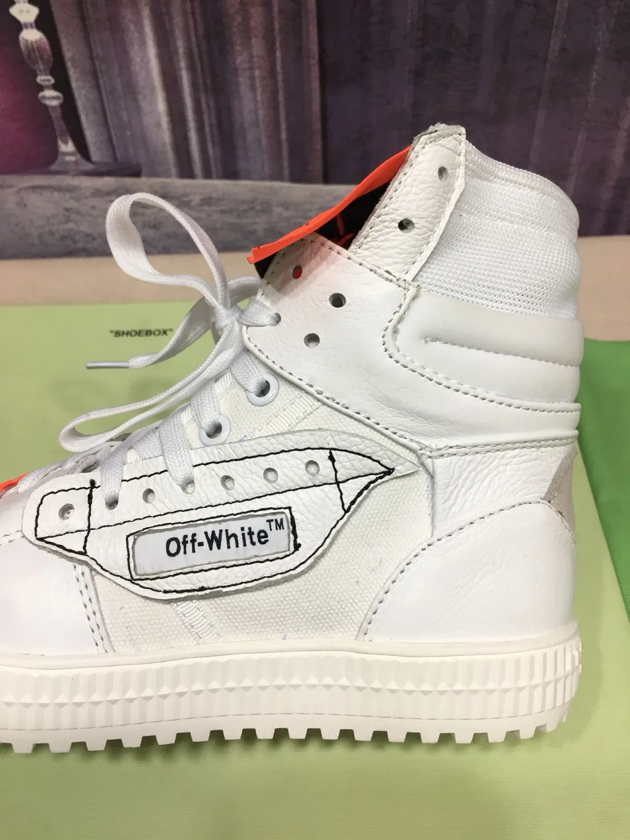 Off-White The Ten Sneakers Lifestyle Orange Hautes Avec Détails Industriels 4