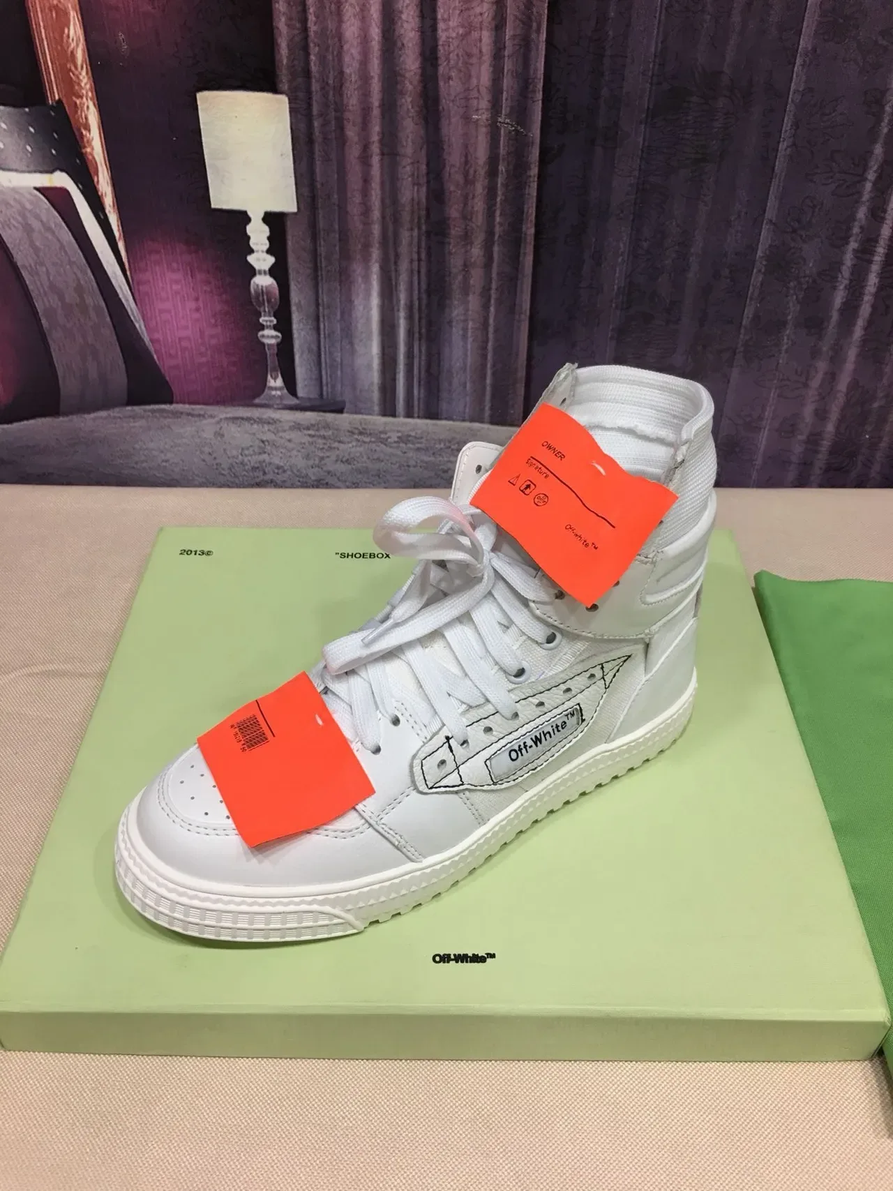 Off-White The Ten Sneakers Lifestyle Orange Hautes Avec Détails Industriels 7