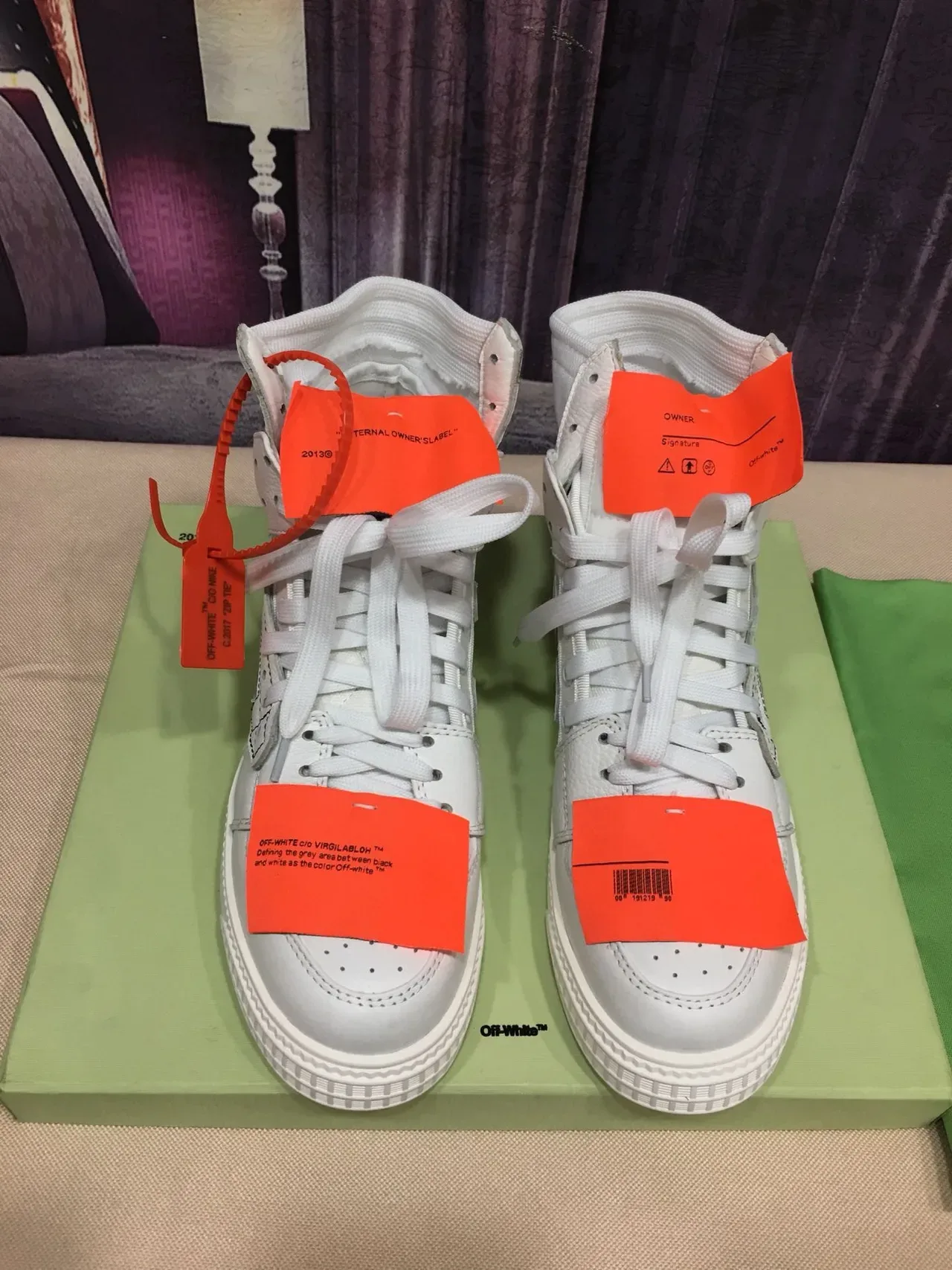 Off-White The Ten Sneakers Lifestyle Orange Hautes Avec Détails Industriels 9