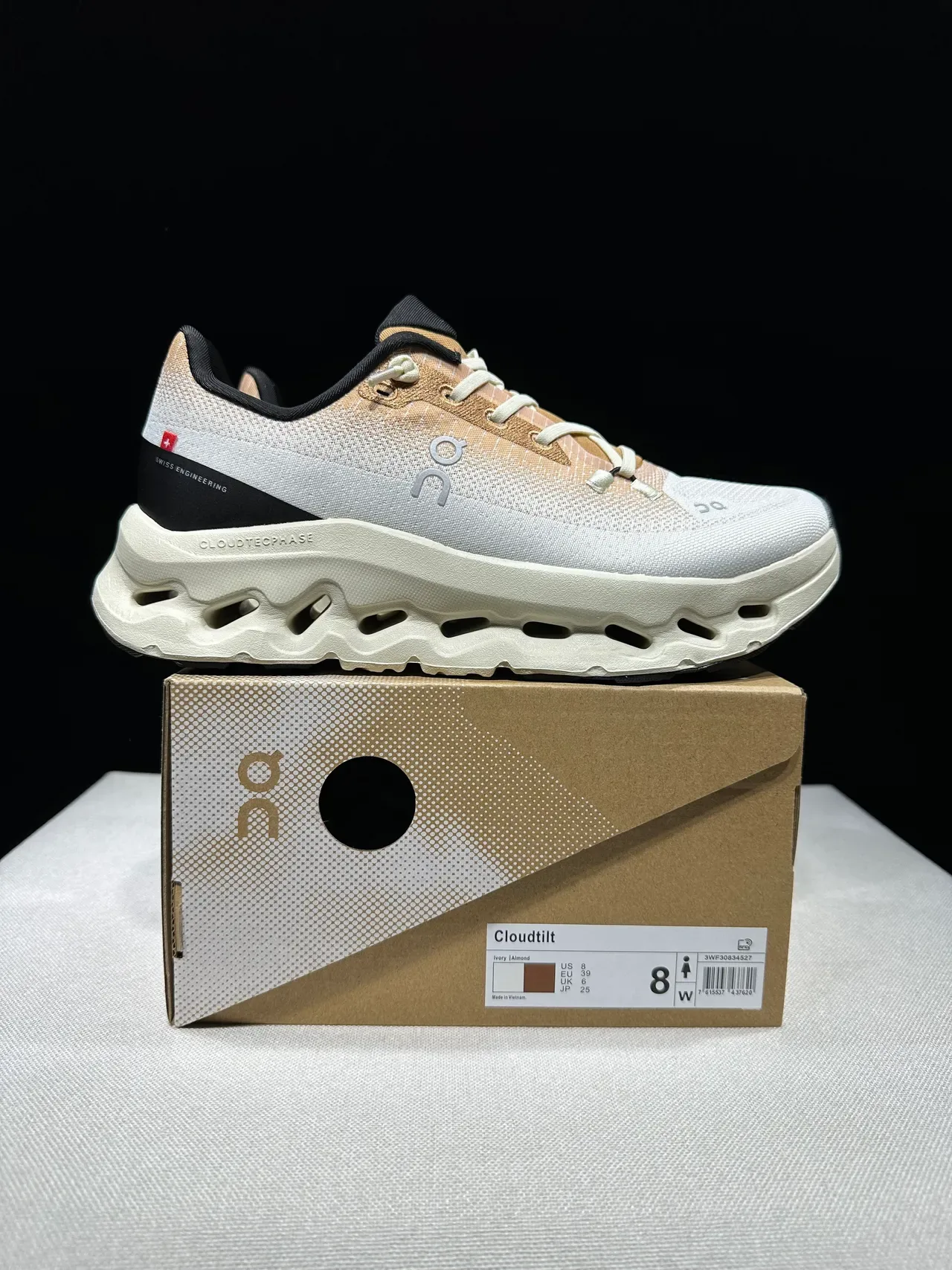 On beige noir tricoté dégradé haut sculpté cavité semelle intermédiaire lifestyle sneakers 9