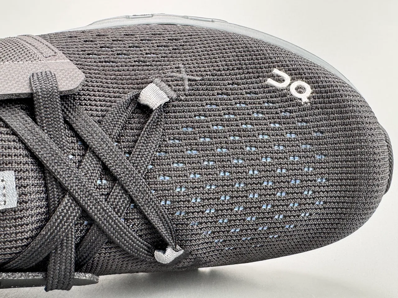 On Black Gray Knit Mesh Upper Open-Cell CloudTec Midsole Running Shoes 4