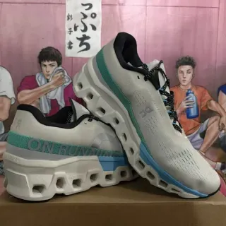 On Cloud Gray Blue Teal Accent Running Shoes