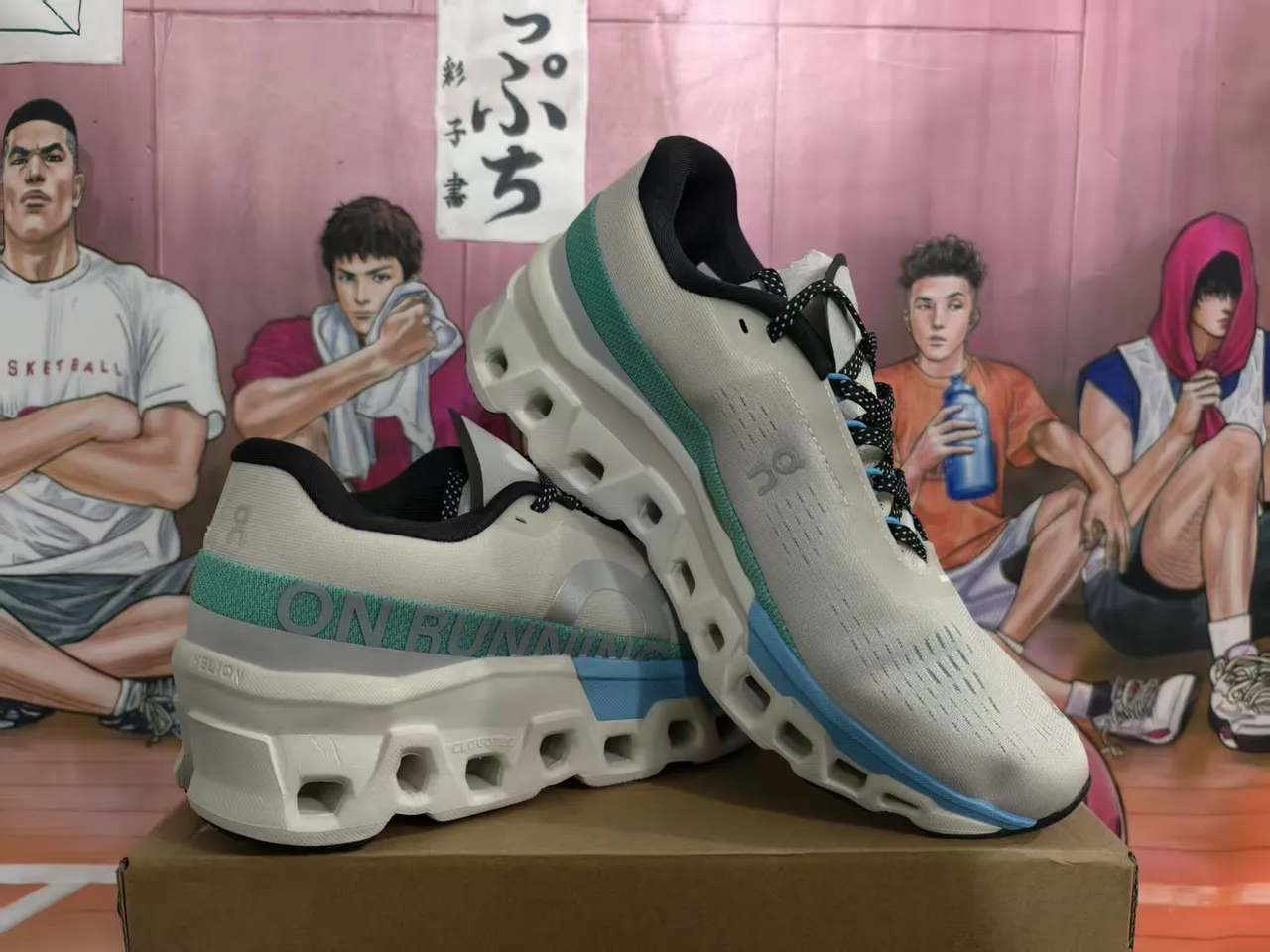 On Cloud Gray Blue Teal Accent Running Shoes 5