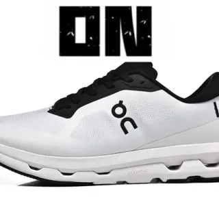On Cloud White Black Engineered Mesh Upper Contrast Overlays Running Shoes