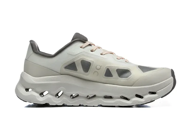 On Cloudmonster Beige Gray Running Shoes 4