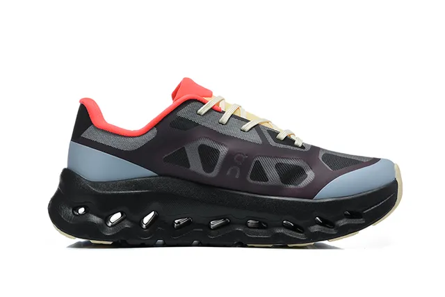 On Cloudmonster Black Gray Blue Red Running Shoes 4
