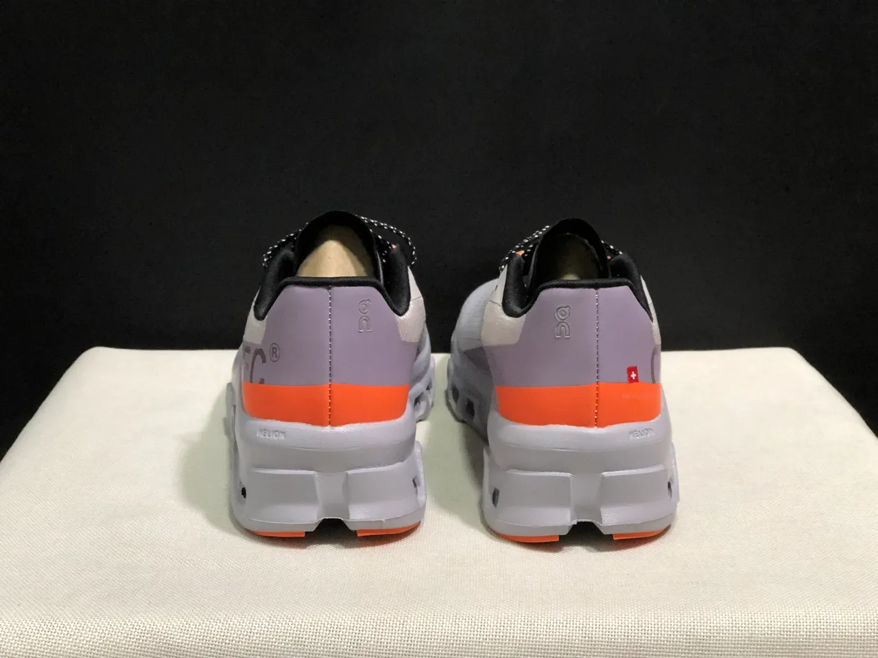 On Cloudmonster Gray Orange Running Shoes 3