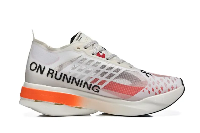 On Cloudmonster White Black Orange Running Shoes 12
