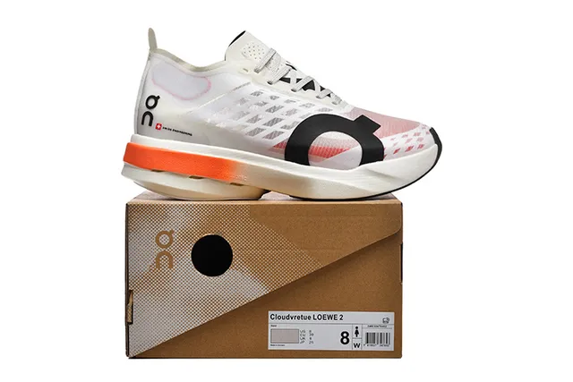 On Cloudmonster White Black Orange Running Shoes 14