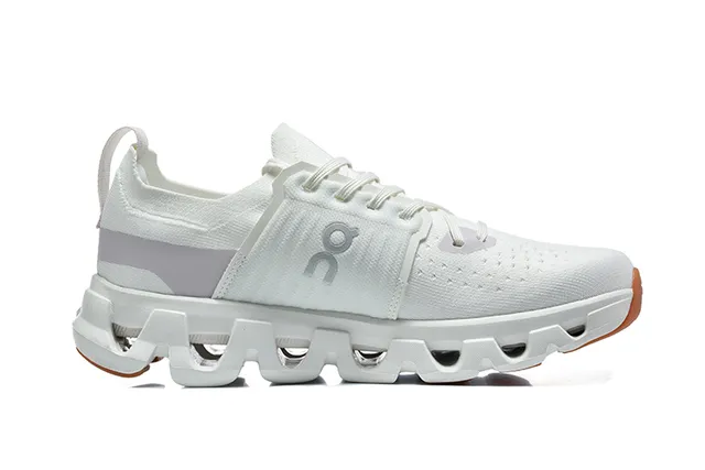 On Cloudmonster White Gray Gum Running Shoes 4