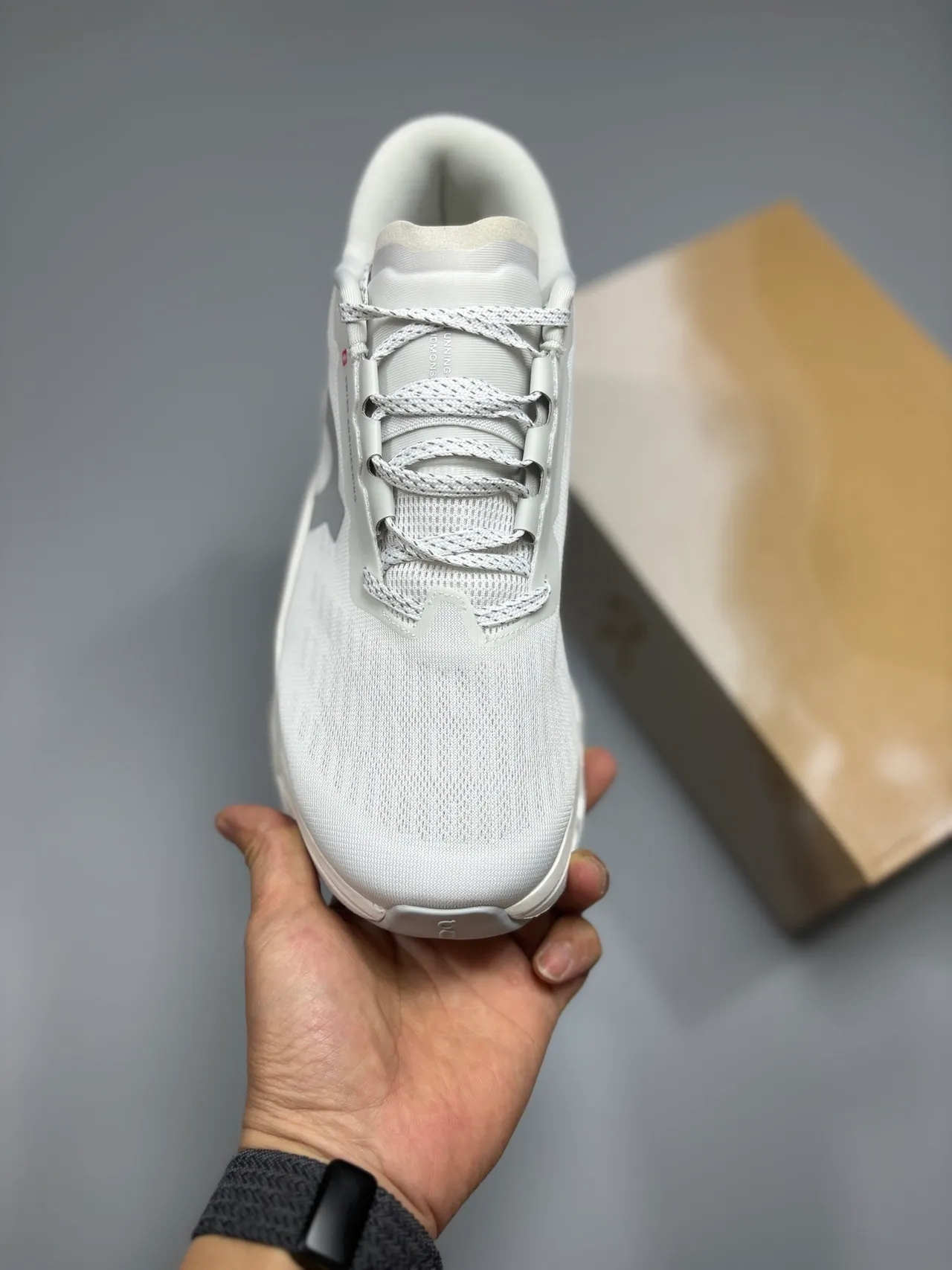On Cloudmonster White Gray Running Shoes 2