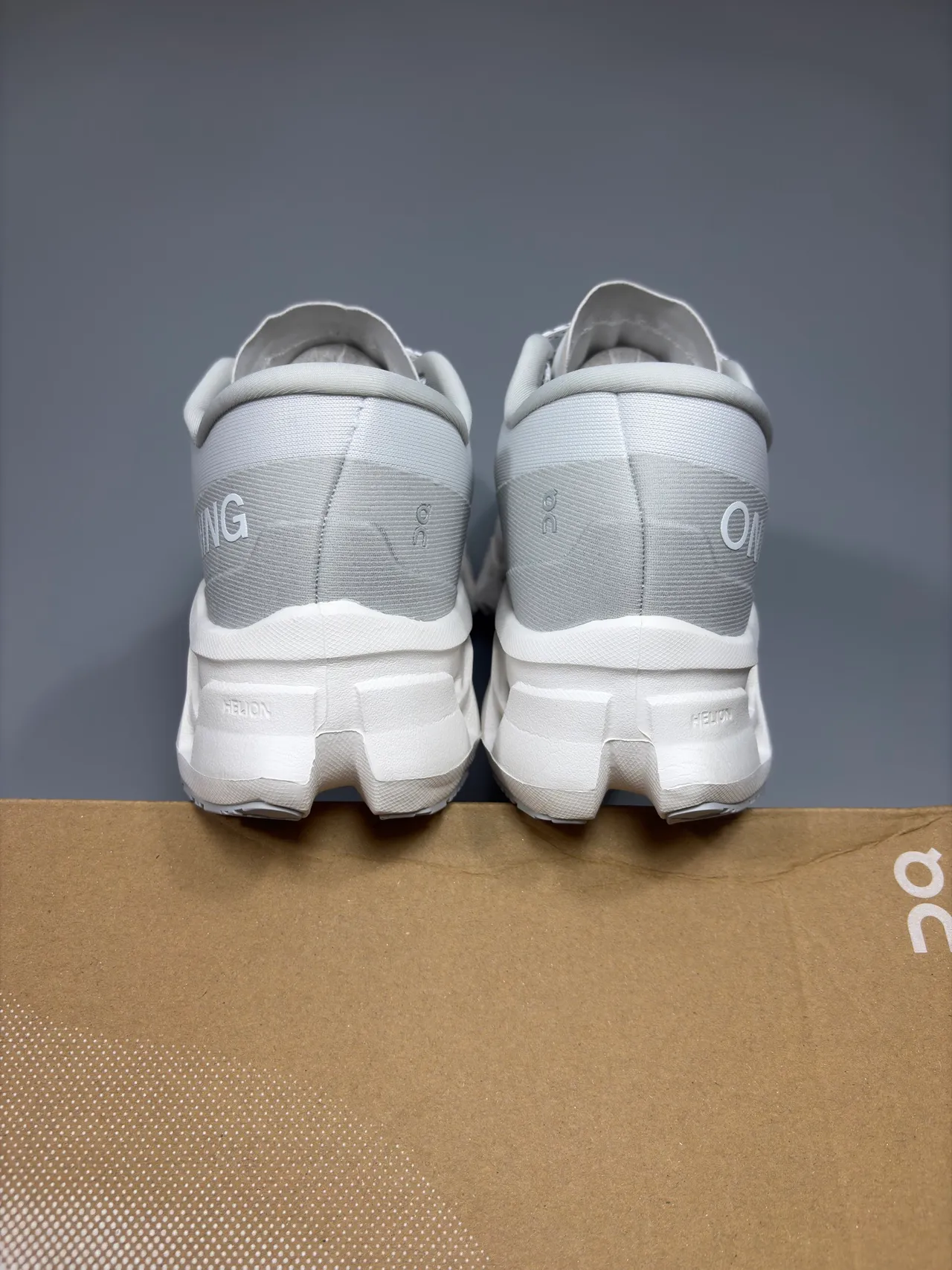 On Cloudmonster White Gray Running Shoes 4