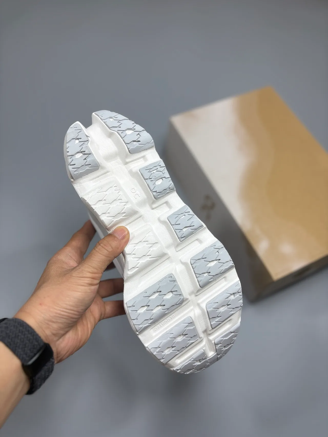 On Cloudmonster White Gray Running Shoes 5