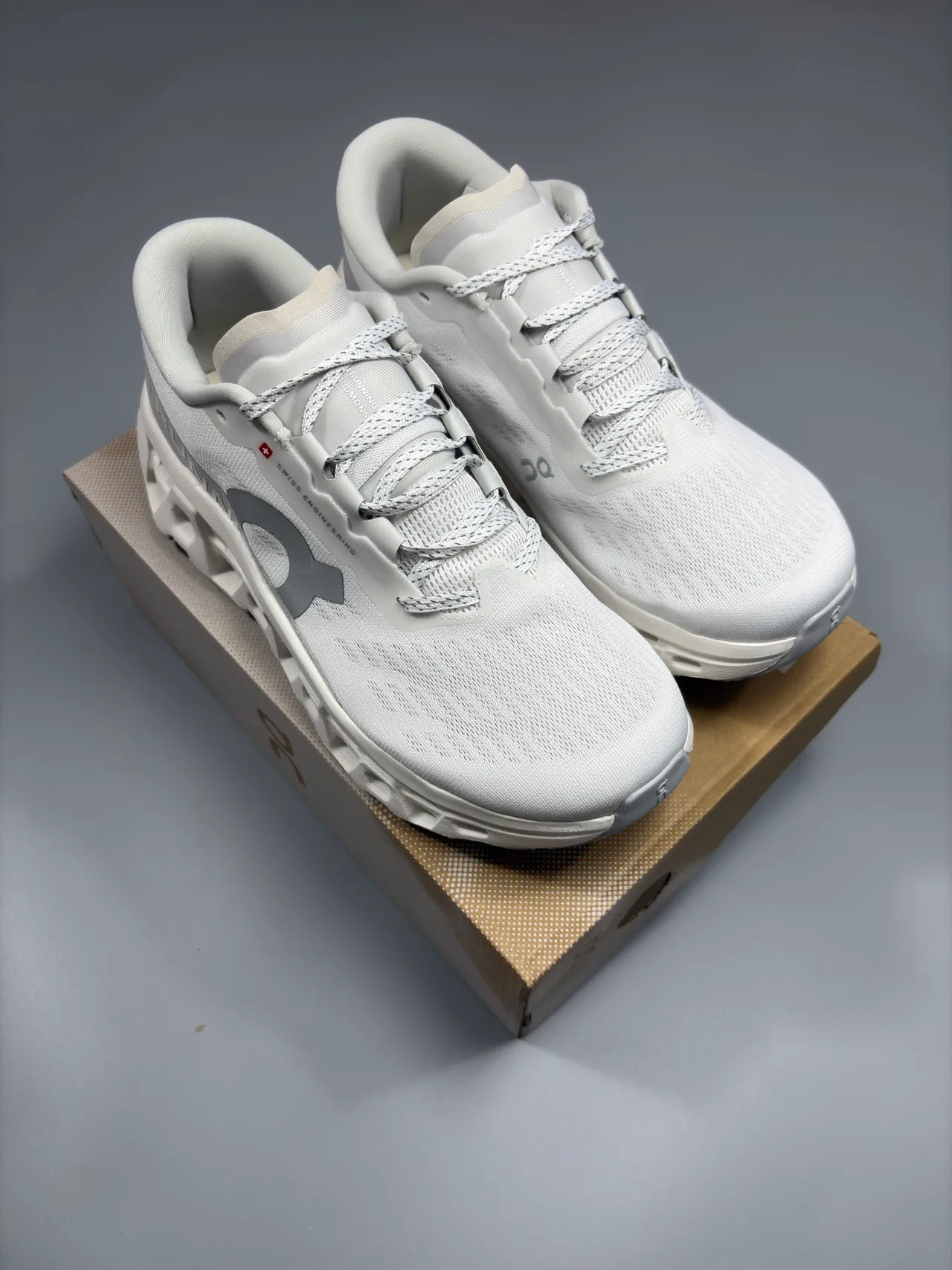 On Cloudmonster White Gray Running Shoes 9