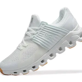 On Cloudmonster White Mint Gum Running Shoes