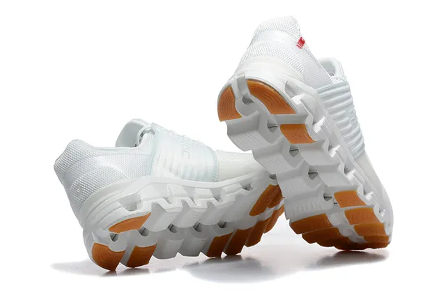 On Cloudmonster White Mint Gum Running Shoes 5