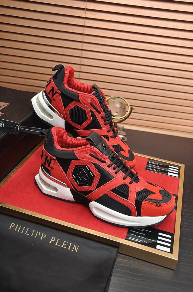 Philipp Plein Active Red Black Chunky Sneakers 5