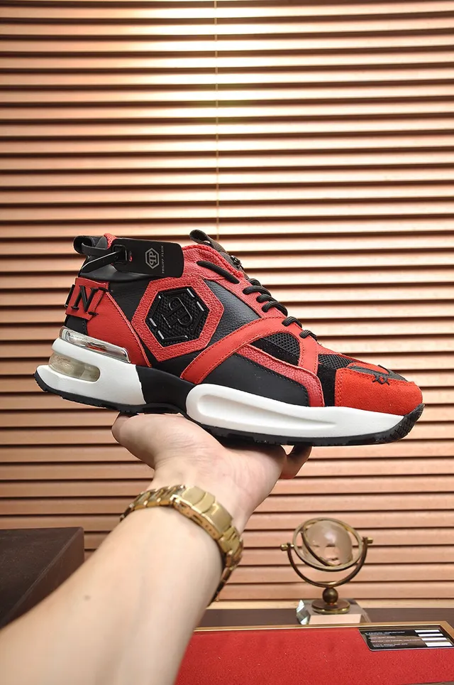 Philipp Plein Active Red Black Chunky Sneakers 7