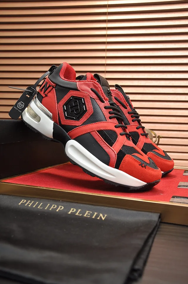 Philipp Plein Active Red Black Chunky Sneakers 8