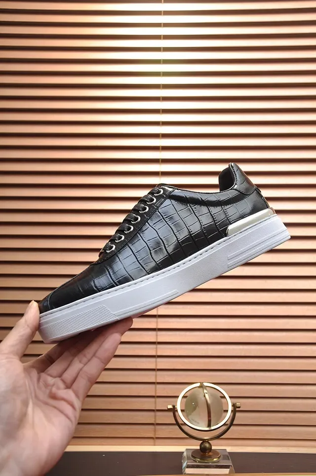 Philipp Plein Croc-Embossed Chaussures Lifestyle Noir et Blanc 6