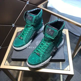Philipp Plein 水晶装饰高顶生活方式运动鞋