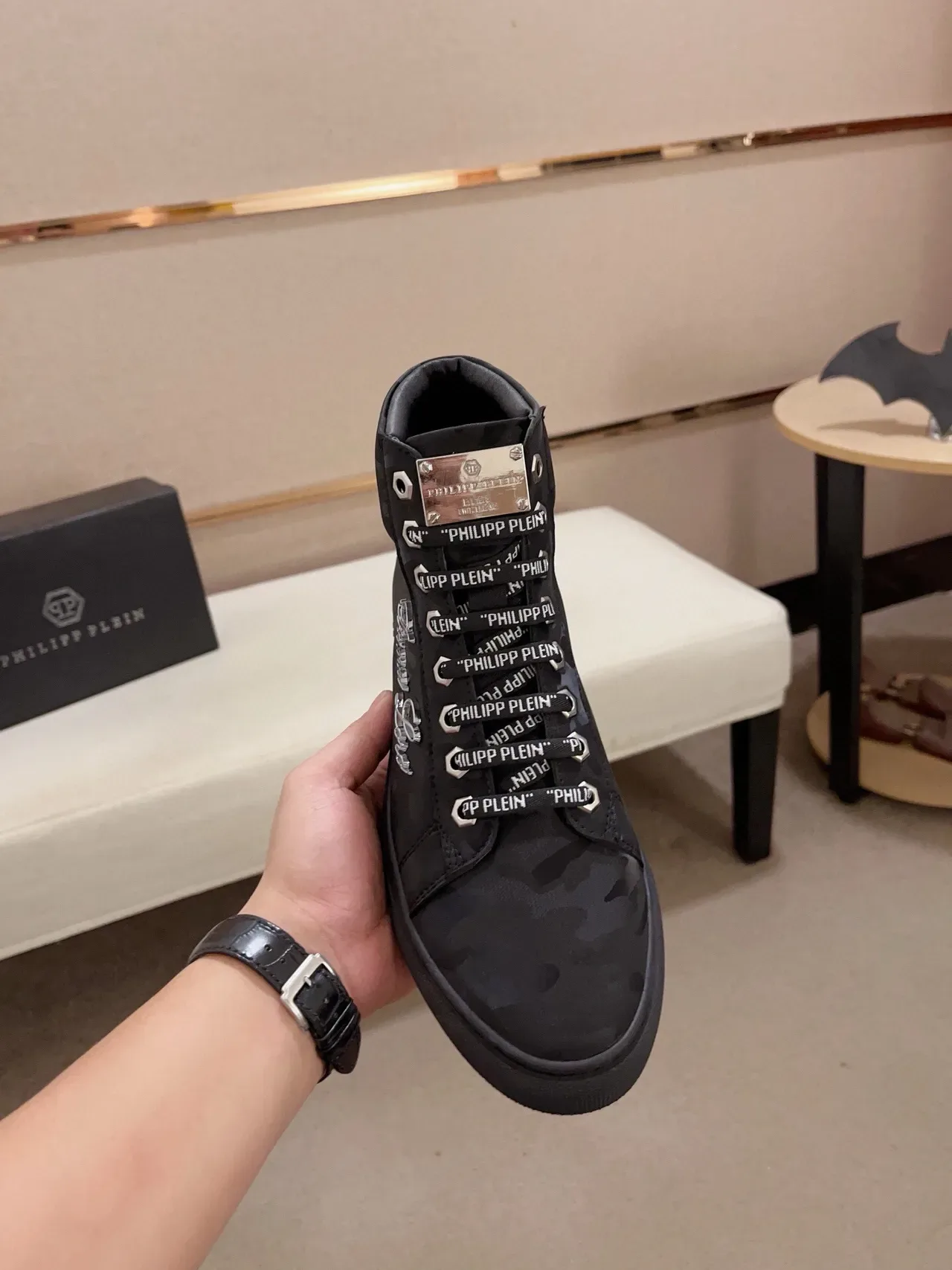 Philipp Plein Gianna Loro Black Camo High-Top Lifestyle Sneakers 3