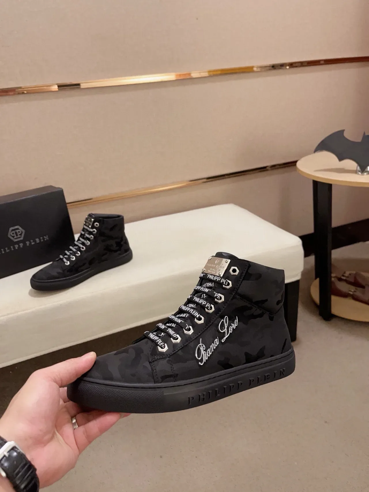 Philipp Plein Gianna Loro Black Camo High-Top Lifestyle Sneakers 4