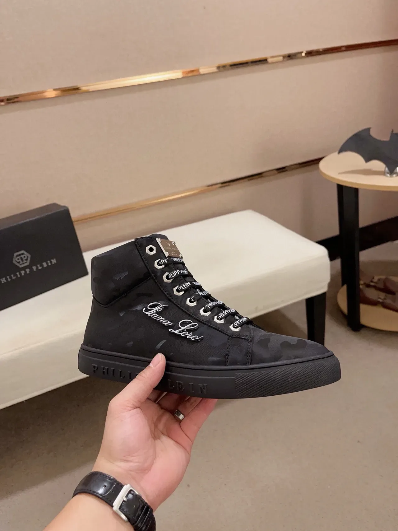 Philipp Plein Gianna Loro Black Camo High-Top Lifestyle Sneakers 5