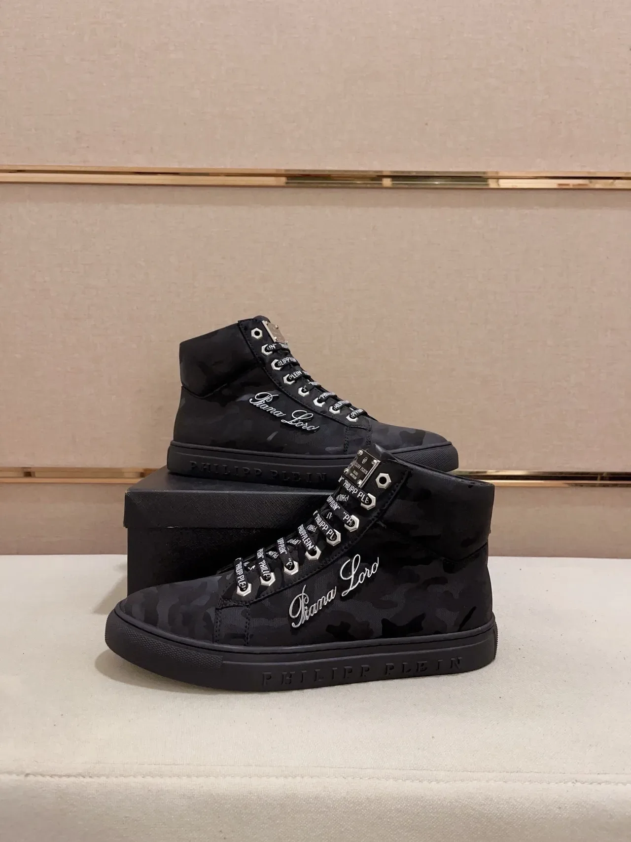 Philipp Plein Gianna Loro Black Camo High-Top Lifestyle Sneakers 8