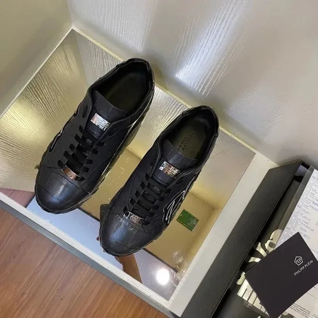 Philipp Plein Plein Logo Croc-Embossed Black sneakers lifestyle 4