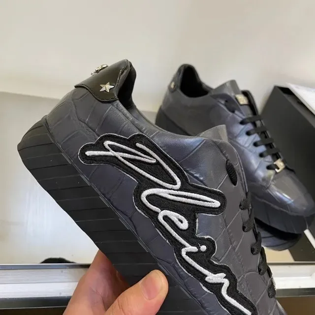 Philipp Plein Plein Logo Croc-Embossed Black sneakers lifestyle 5