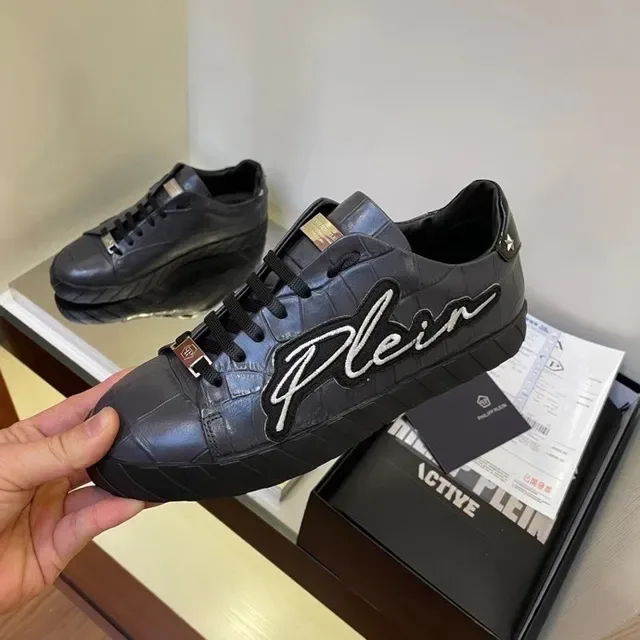 Philipp Plein Plein Logo Croc-Embossed Black sneakers lifestyle 7