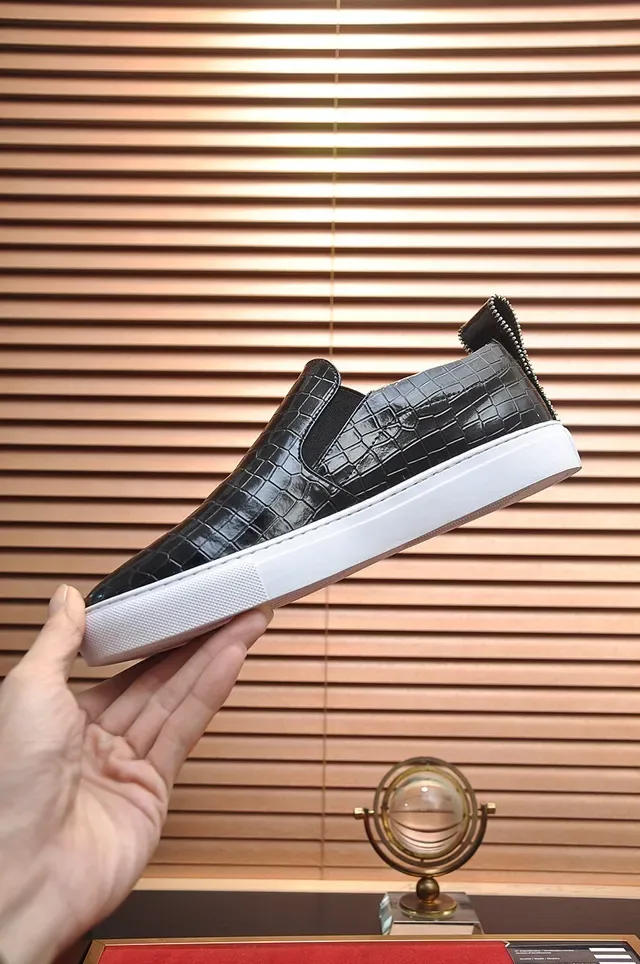 Philipp Plein Slip-On Croc-Embossed Black and White Lifestyle Sneakers 6