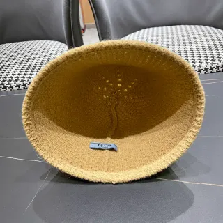 Prada Beige Woven Bucket Hat