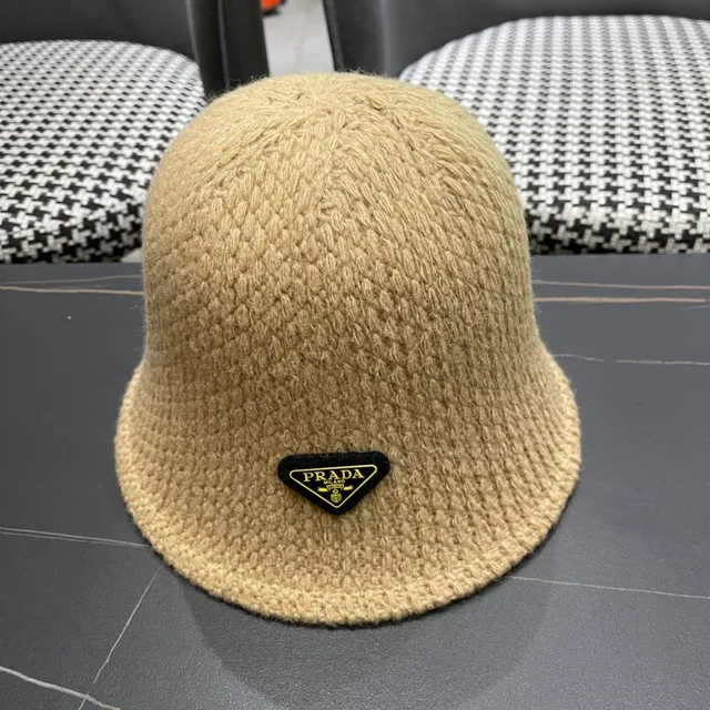 Prada Beige Woven Bucket Hat 3