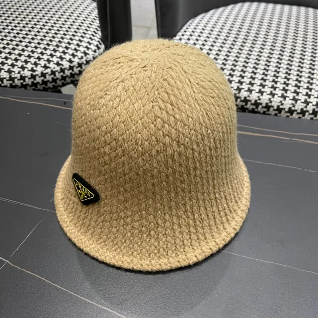 Prada Beige Woven Bucket Hat 4