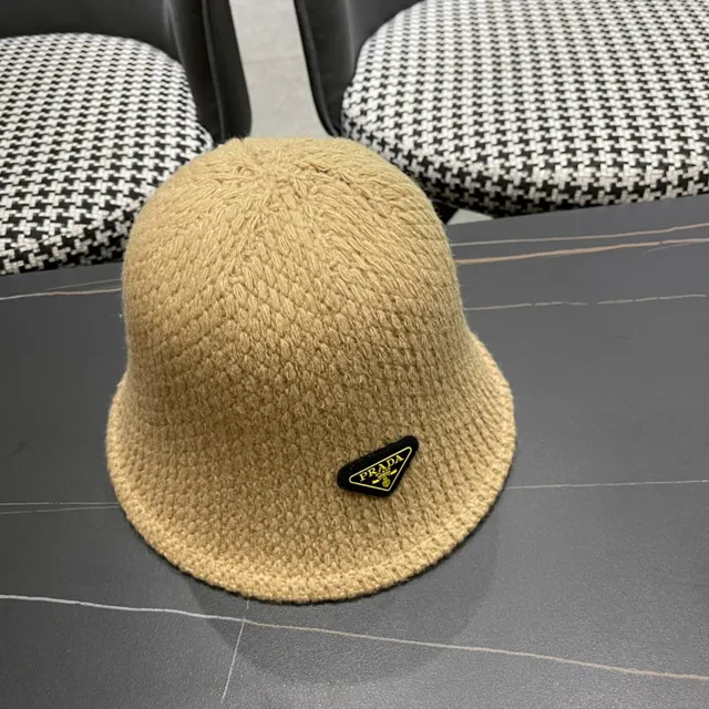 Prada Beige Woven Bucket Hat 5