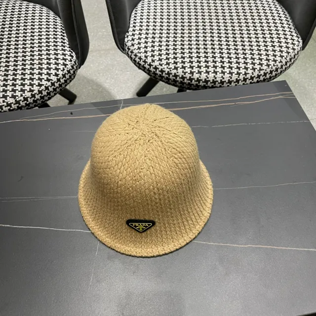 Prada Beige Woven Bucket Hat 6