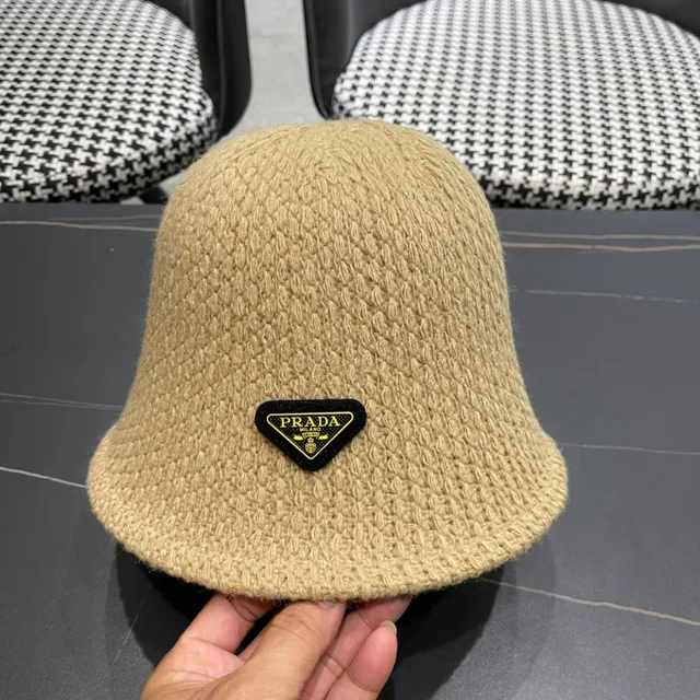 Prada Beige Woven Bucket Hat 8