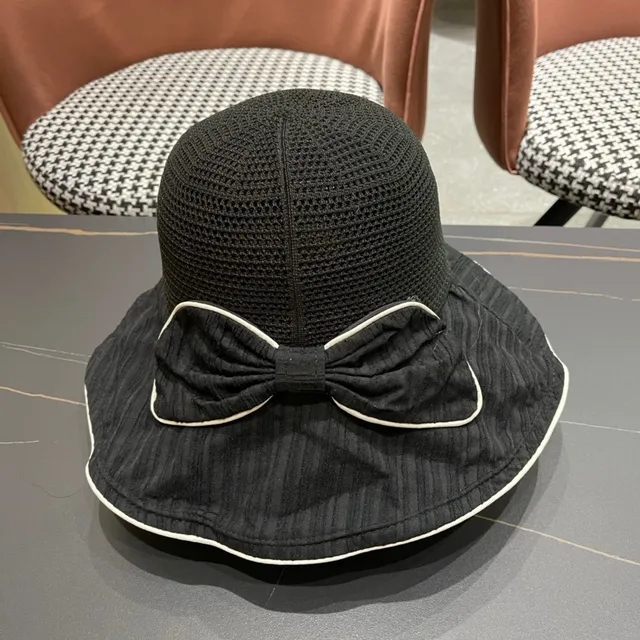 Prada Black Beige Nylon Interior Off-White Contrast Trim Bucket Hat 6