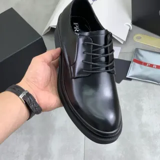 Prada Black Platform Oxford Shoes