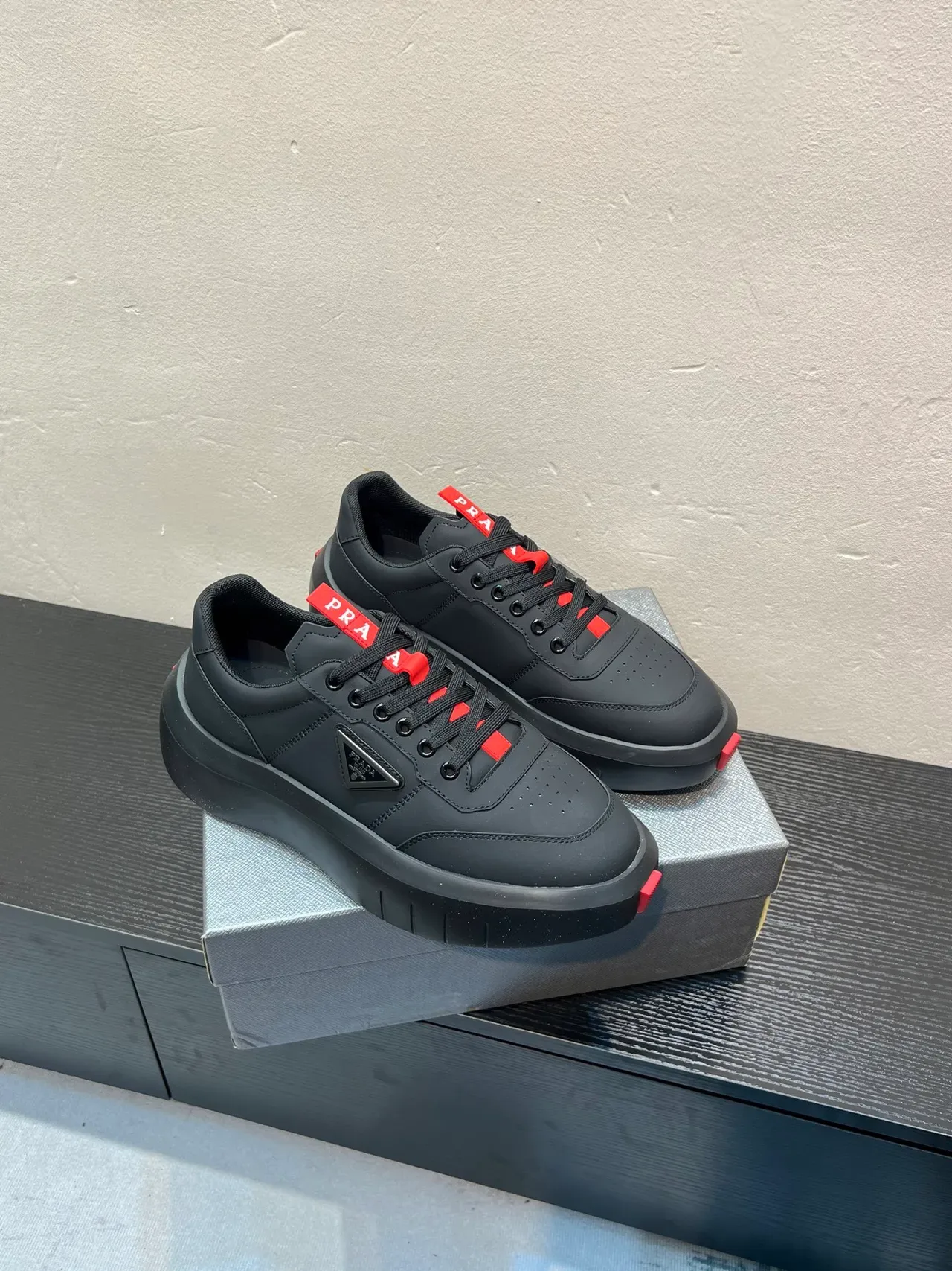 Prada Cloudbust Black and Red Lifestyle Sneakers 5