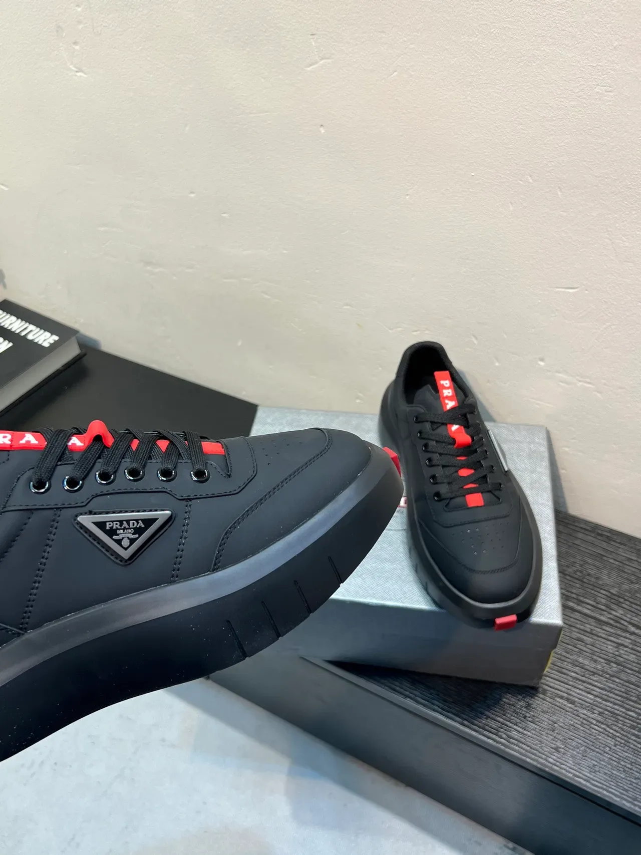 Prada Cloudbust Black and Red Lifestyle Sneakers 8